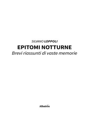 cover image of Epitomi notturne